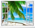 Ocean view window Caribbean Dominican Republic Royalty Free Stock Photo