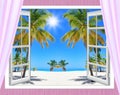 Ocean view window Royalty Free Stock Photo