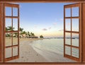 Ocean view window Royalty Free Stock Photo