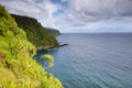 Ocean views and cliffs from Hana highway Royalty Free Stock Photo