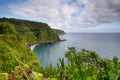 Ocean views and cliffs from Hana highway Royalty Free Stock Photo