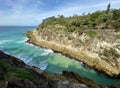 Ocean views from a rocky headland on a tropical island paradise off Queensland, Australia