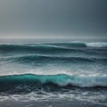 The ocean waits for surfers on a cloudy day. Royalty Free Stock Photo