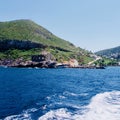 Ocean Wake Behind Ferry in Greece