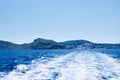 Ocean Wake Behind Ferry in Greece