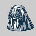 Ocean walrus for marine nautical logo design