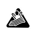 Black solid icon for Ocean Warning, ocean and danger Royalty Free Stock Photo