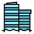 Ocean water level icon vector flat