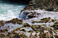 Ocean water in rocks at tropical paradise