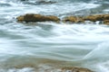 Ocean water rushing over reef