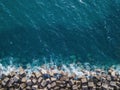 Ocean water surface texture view from above, background Royalty Free Stock Photo