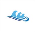 ocean water wave swirl vector logo design for sailing tour and travel business Royalty Free Stock Photo