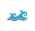 ocean water wave swirl vector logo design for sailing tour and travel business Royalty Free Stock Photo