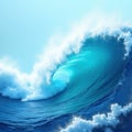 Ocean Wave Abstract Background with Blue and White Water Texture Royalty Free Stock Photo