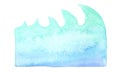 Ocean wave banner watercolor for summer theme. Royalty Free Stock Photo