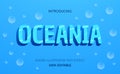 Ocean wave blue sea texture 3D text effect. editable adobe illustrator natural color at the sea Royalty Free Stock Photo