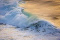Ocean wave close up at sunset Royalty Free Stock Photo