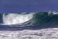 Ocean Wave Closeup Water. Ocean wave closeup detail of upright crashing hollow breaking water.