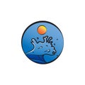 Ocean wave emblem illustration vector design