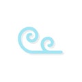 Ocean wave icon. Blue color. Vector illustration, flat design Royalty Free Stock Photo