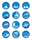 Ocean wave icon vector set