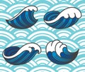Ocean wave icons.
