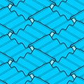 Ocean wave isometric style pattern seamless. waves vector background