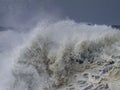 an ocean wave in the ocean with large amounts of water