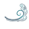 Ocean wave line border illustration for decoration on nautical and coastal living . Royalty Free Stock Photo