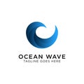 Ocean Wave Logo concept. Creative Minimal design template Royalty Free Stock Photo