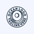 Ocean Wave Logo Design. Exclusive Logo, Symbol or Icon of Ocean. Creative and Minimalist Wave Logo Template. Modern Line Art Ocean Royalty Free Stock Photo