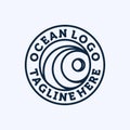 Ocean Wave Logo Design. Exclusive Logo, Symbol or Icon of Ocean. Creative and Minimalist Wave Logo Template. Modern Line Art Ocean Royalty Free Stock Photo