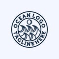 Ocean Wave Logo Design. Exclusive Logo, Symbol or Icon of Ocean. Creative and Minimalist Wave Logo Template. Modern Line Art Ocean Royalty Free Stock Photo