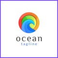 Ocean wave logo design with various colors Royalty Free Stock Photo