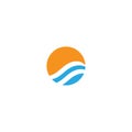 Ocean wave logo or icon vector design