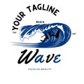 ocean wave logo vector suitable for t-shirts