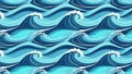 Ocean Wave Pattern Design Seamless Blue Sea Water Texture Dynamic Marine Background Element Royalty Free Stock Photo