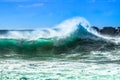 Ocean wave with spray Royalty Free Stock Photo