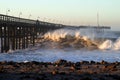 Ocean Wave Storm Pier Royalty Free Stock Photo