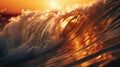 Huge wave breaking with a lot of spray and splash Royalty Free Stock Photo