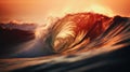 Huge wave breaking with a lot of spray and splash Royalty Free Stock Photo