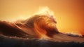 Huge wave breaking with a lot of spray and splash Royalty Free Stock Photo