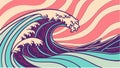 Ocean Wave Swirl Pattern: Nautical and Abstract Design, vector design Generative AI Royalty Free Stock Photo