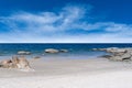 Ocean wave on tropical beach with golden sand and ripple of water splash. Royalty Free Stock Photo