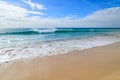 Ocean wave water on beautiful Jandia beach, Morro Jable, Fuerteventura, Canary Islands, Spain Royalty Free Stock Photo