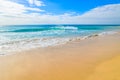 Ocean wave water on beautiful Jandia beach, Morro Jable, Fuerteventura, Canary Islands, Spain Royalty Free Stock Photo