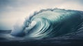 Huge wave breaking with a lot of spray and splash Royalty Free Stock Photo