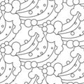 Ocean waves black and white seamless pattern.