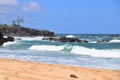 Ocean waves breaking along a rocky beach