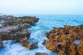 Ocean And Limestone Rock Formations Royalty Free Stock Photo